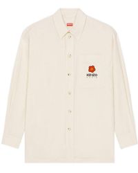 KENZO - Boke Flower Logo Embroidered Buttoned Shirt - Lyst