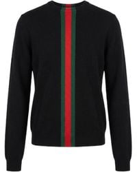 Gucci - Web Striped Knitted Jumper - Lyst
