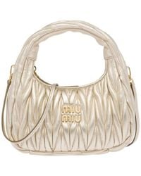 Miu Miu - Miu Wander Matelassé Mini Hobo Bag - Lyst