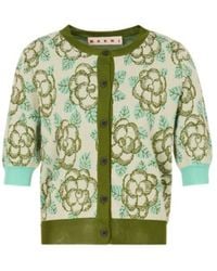 Marni - Cotton-Viscose Cardigan With Banjo Pattern - Lyst