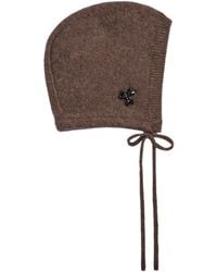 Simone Rocha - Crystal-Embellished Knitted Bonnet - Lyst