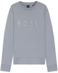 BOSS - Salbo Stretch Cotton Logo Sweatshirt, Signature Branding - Lyst