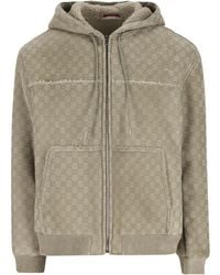 Gucci - Frayed Detailed Hooded Bomber Jacket - Lyst