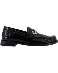 Fendi - Ff Plaque Slip-On Loafers - Lyst