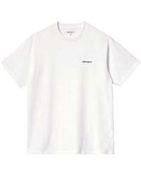 Carhartt - Script Logo Embroidered T-Shirt - Lyst