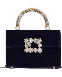 Roger Vivier - Flower Strass Jewel Buckle Mini Clutch Bag - Lyst