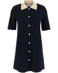 Thom Browne - Short Sleeved Ribbed Mini Dress - Lyst