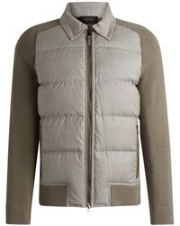 BOSS - Long Sleeve Wool Down Jacket - Lyst