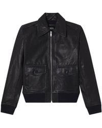 A.P.C. - Short Leather Jacket - Lyst