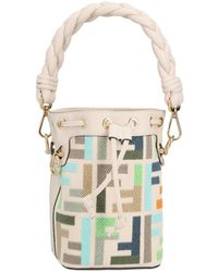 Fendi - Multicolour Canvas Mini-Bag With Ff Embroidery - Lyst