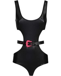 Versace Jeans Couture - Couture Cut-Out Detailed Belted Bodysuit - Lyst
