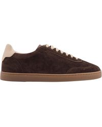 Brunello Cucinelli - Suede Low-Top Sneakers - Lyst