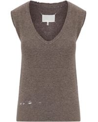 Maison Margiela - Distressed V-Neck Vest - Lyst