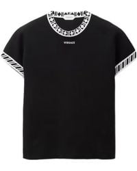 Versace - Graphic Trim Knitted T-Shirt - Lyst