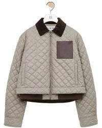 Loewe - Corduroy-Collar Quilted Jacket - Lyst