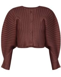 Pleats Please Issey Miyake - Pleats Please Issey Miyake Rib Pleats January Cardigan - Lyst