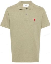 Ami Paris - Ami De Coeur Logo Embroidered Short-Sleeved Polo Shirt - Lyst