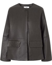 JOSEPH - Barbs Paneled Textured-Leather Jacket - Lyst