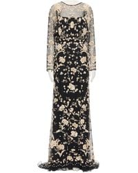 Valentino - Round Neck Long Sleeve Dress - Lyst