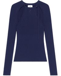 Courreges - Ribbed-Knit Cut-Out T-Shirt - Lyst