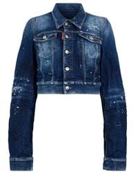 DSquared² - Medium Spots Wash Dean Distressed Jean Jacket - Lyst