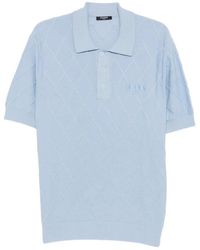Balmain - Diamond-Knit Logo-Embroidered Polo Shirt - Lyst