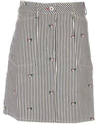 KENZO - Striped Midi Skirt - Lyst