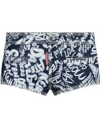DSquared² - Pattern-Printed Denim Shorts - Lyst
