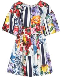 Dolce & Gabbana - Floral Short Sleeve Dress - Lyst