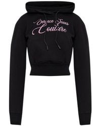 Versace Jeans Couture - Couture Cropped Drawstring Hoodie - Lyst