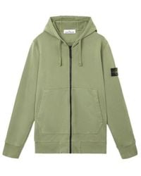 Stone Island - Logo Patch Zip-Up Hoodie - Lyst