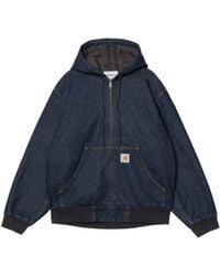Carhartt - Zip-Up Denim Hooded Jacket - Lyst