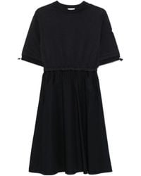 Moncler - Short-Sleeved Drawstring Midi Dress - Lyst