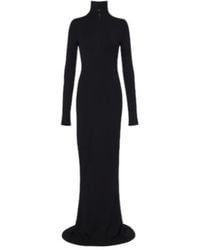 Mugler - Turtleneck Wool-Blend Jersey Maxi Dress - Lyst