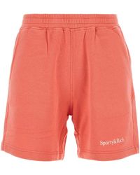 Sporty & Rich - Logo-Embroidered Elasticated Waistband Shorts - Lyst