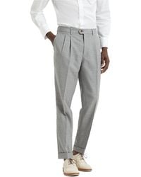 Brunello Cucinelli - Pleat Detailed Tailored Trousers - Lyst
