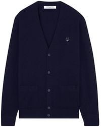 Maison Kitsuné - Maison Kitsuné Bold Fox Head-Patch Knit Cardigan - Lyst