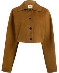 KHAITE - Sue Suede Cropped Jacket - Lyst