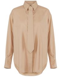 Elisabetta Franchi - Tie Detailed Regular Fit Shirt - Lyst