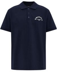 Balmain - Logo-Print Cotton Polo Shirt - Lyst