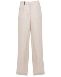 Peserico - Wide-Leg Linen Pants - Lyst