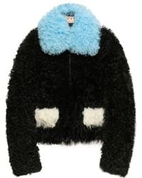 Marni - Shearling Colour-Block Jacket - Lyst