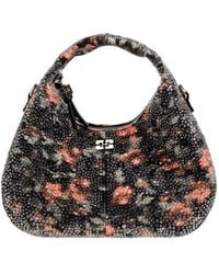Ganni - Beaded Flower Mini Hobo Bag - Lyst