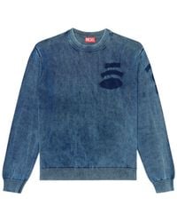 DIESEL - K-Perne Faded-Wash Cotton Sweatshirt - Lyst