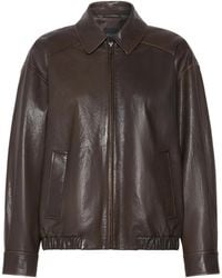 Weekend by Maxmara - Nappa Leather Bomber Jacket - Lyst