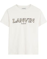 Lanvin - Logo Embroidered Crewneck T-Shirt - Lyst