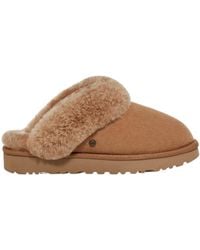 UGG - Shearling Trim Classic Slippers - Lyst