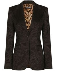 Dolce & Gabbana - Turlington Ornamental Jacquard Single-Breasted Blazer - Lyst
