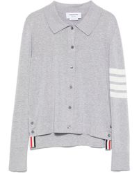 Thom Browne - 4-Bar Stripe Knitted Polo Shirt - Lyst