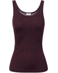 Elisabetta Franchi - Monogram Fine-Knit Tank Top - Lyst